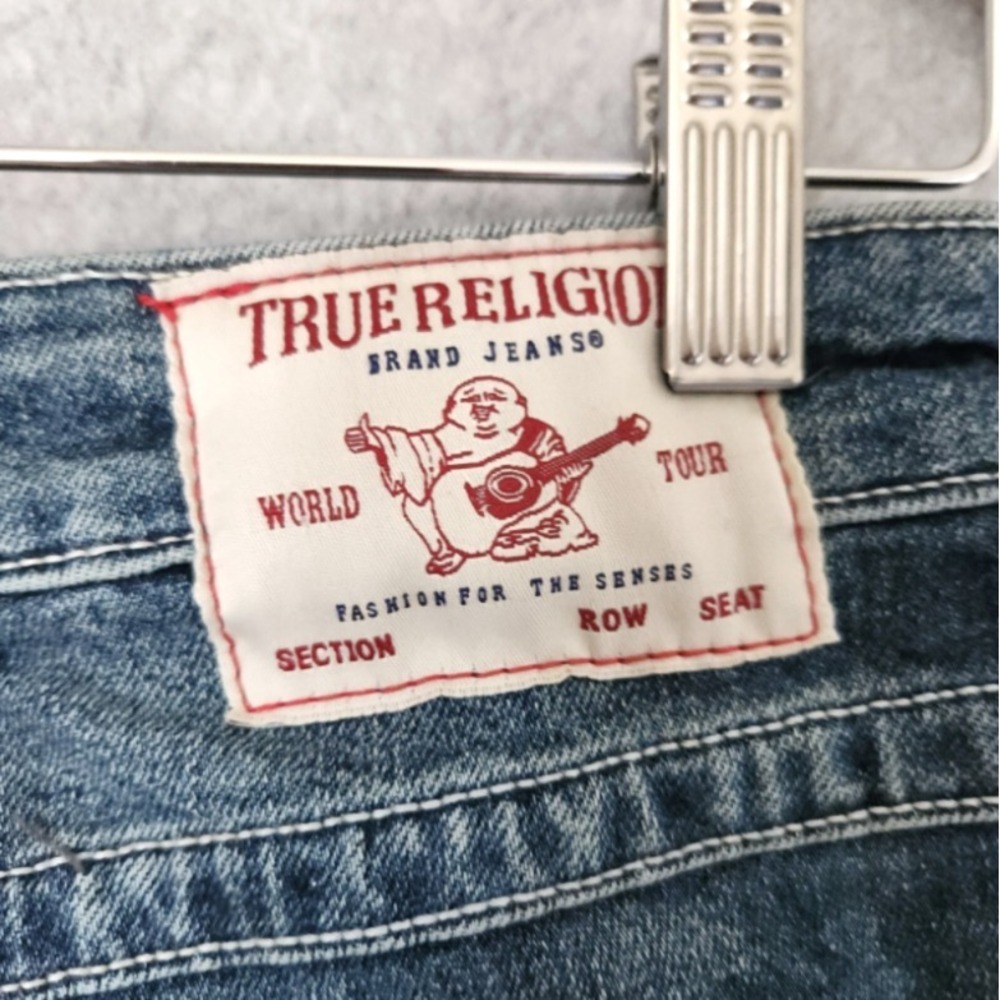 True Religion Billie Mid Rise‎ Straight Super T Flap Jeans Women's Size 28 - Picture 7 of 10